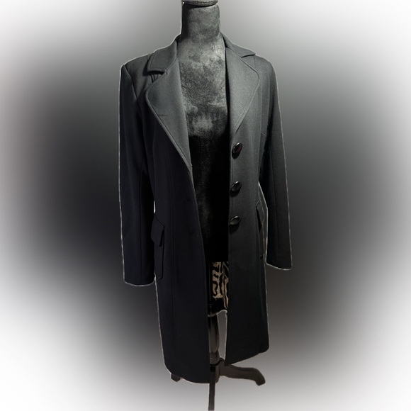 Cache Jackets & Blazers - NWT Cache Las Vegas Black Longline Coat Women’s Medium Animal Print Lining